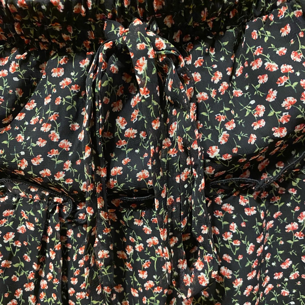Black floral skirt